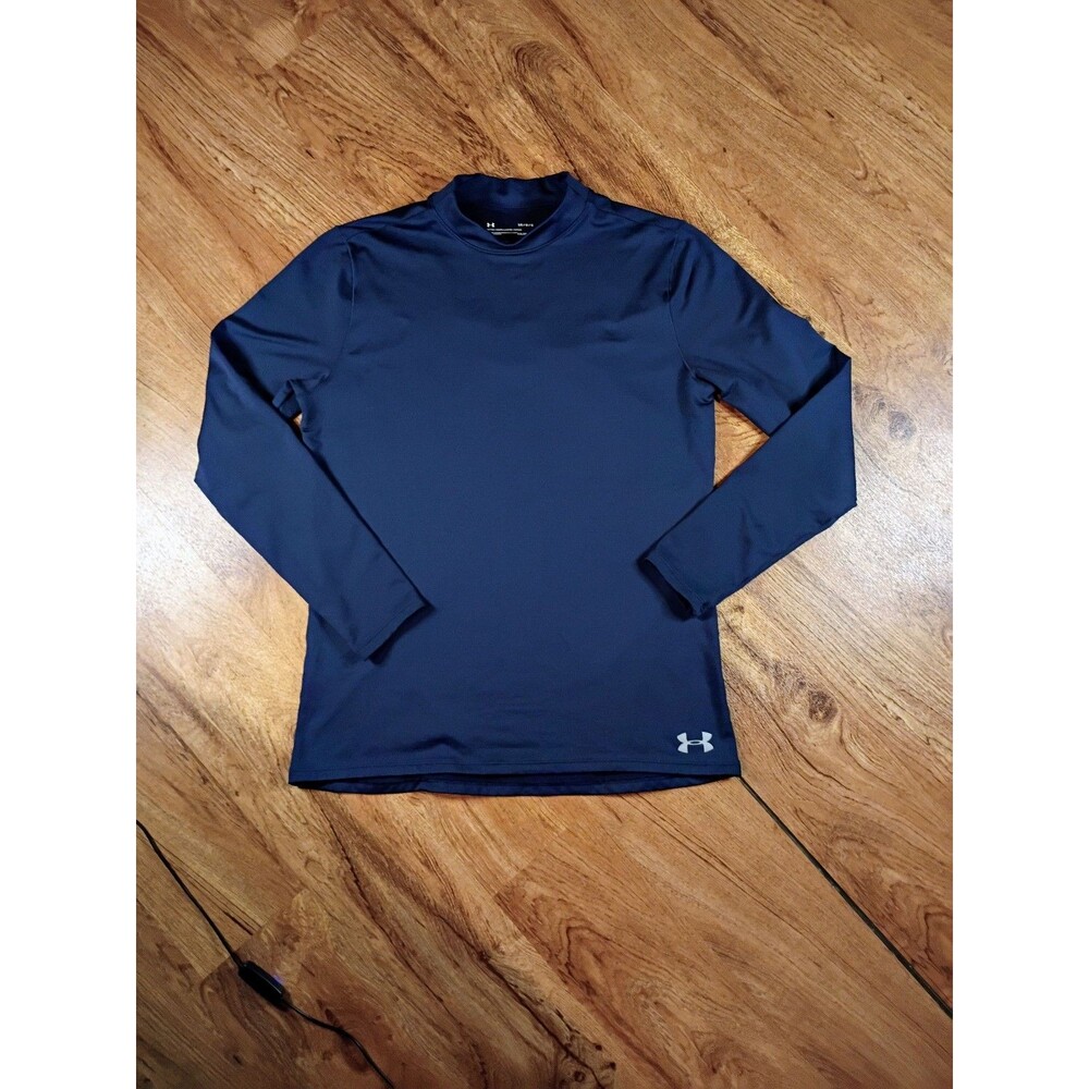 Under Armour ColdGear Mock Neck Mens L Navy Base Layer